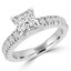 Princess Diamond Solitaire with Accents Engagement Ring in White Gold (MVS0059-W)