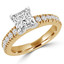 Princess Diamond Solitaire with Accents Engagement Ring in Yellow Gold (MVS0059-Y)