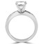 Round Diamond Solitaire with Accents Engagement Ring in White Gold with Channel Set Accents (MVS0060-W)