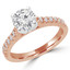 Round Diamond Solitaire with Accents Engagement Ring in Rose Gold (MVS0064-R)