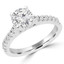 Round Diamond Solitaire with Accents Engagement Ring in White Gold (MVS0064-W)