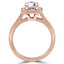 Round Diamond Cushion Halo Engagement Ring in Rose Gold (MVS0065-R)