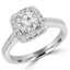 Round Diamond Cushion Halo Engagement Ring in White Gold (MVS0065-W)