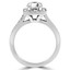 Round Diamond Cushion Halo Engagement Ring in White Gold (MVS0065-W)