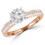 Round Diamond Solitaire with Accents Engagement Ring in Rose Gold with Channel Set Accents (MVS0068-R)