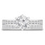 Round Diamond Solitaire with Accents Engagement Ring and Wedding Band Set Ring in White Gold (MVS0072-W)