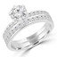 Round Diamond Solitaire with Accents Engagement Ring and Wedding Band Set Ring in White Gold (MVS0072-W)