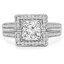 Round Diamond Split-Shank Square Halo Engagement Ring in White Gold (MVS0073-W)
