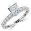 Princess Diamond Solitaire with Accents Engagement Ring in White Gold (MVS0078-W)
