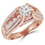 Round Diamond Vintage Split-Shank Solitaire with Accents Engagement Ring in Rose Gold (MVS0080-R)