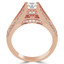 Round Diamond Vintage Split-Shank Solitaire with Accents Engagement Ring in Rose Gold (MVS0080-R)