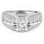 Round Diamond Vintage Split-Shank Solitaire with Accents Engagement Ring in White Gold (MVS0080-W)