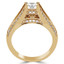 Round Diamond Vintage Split-Shank Solitaire with Accents Engagement Ring in Yellow Gold (MVS0080-Y)