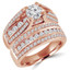 Round Diamond Solitaire with Accents Engagement Ring and Wedding Band Set Ring in Rose Gold (MVS0081-R)