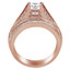 Round Diamond Solitaire with Accents Engagement Ring and Wedding Band Set Ring in Rose Gold (MVS0081-R)