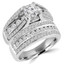 Round Diamond Solitaire with Accents Engagement Ring and Wedding Band Set Ring in White Gold (MVS0081-W)