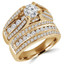 Round Diamond Solitaire with Accents Engagement Ring and Wedding Band Set Ring in Yellow Gold (MVS0081-Y)