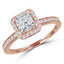 Princess Diamond Cushion Halo Engagement Ring in Rose Gold (MVS0082-R)