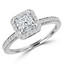 Princess Diamond Cushion Halo Engagement Ring in White Gold (MVS0082-W)