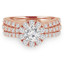 Round Diamond 3 Row Halo Engagement Ring in Rose Gold (MVS0084-R)