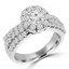 Round Diamond 3 Row Halo Engagement Ring in White Gold (MVS0084-W)