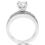 Round Diamond Solitaire with Accents Engagement Ring and Wedding Band Set Ring in White Gold (MVS0085-W)