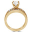 Round Diamond Solitaire with Accents Engagement Ring and Wedding Band Set Ring in Yellow Gold (MVS0085-Y)