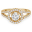Round Diamond Split-Shank Round Halo Engagement Ring in Yellow Gold (MVS0088-Y)