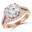 Round Diamond Split-Shank Cushion Halo Engagement Ring in Rose Gold (MVS0089-R)