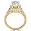Round Diamond Split-Shank Cushion Halo Engagement Ring in Yellow Gold (MVS0089-Y)