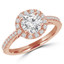 Round Diamond Round Halo Engagement Ring in Rose Gold (MVS0091-R)