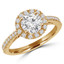 Round Diamond Round Halo Engagement Ring in Yellow Gold (MVS0091-Y)
