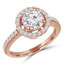 Round Diamond Round Halo Engagement Ring in Rose Gold (MVS0093-R)