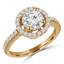 Round Diamond Round Halo Engagement Ring in Yellow Gold (MVS0093-Y)