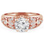 Round Diamond Vintage Solitaire with Accents Engagement Ring in Rose Gold (MVS0095-R)
