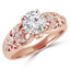 Round Diamond Vintage Solitaire with Accents Engagement Ring in Rose Gold (MVS0095-R)