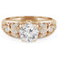 Round Diamond Vintage Solitaire with Accents Engagement Ring in Yellow Gold (MVS0095-Y)