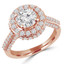 Round Diamond Round Halo Engagement Ring in Rose Gold (MVS0097-R)
