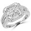 Princess Diamond Cushion Halo Engagement Ring in White Gold (MVS0099-W)