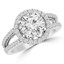 Round Diamond Split-Shank Round Halo Engagement Ring in White Gold (MVS0100-W)