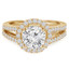 Round Diamond Split-Shank Round Halo Engagement Ring in Yellow Gold (MVS0100-Y)