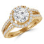 Round Diamond Split-Shank Round Halo Engagement Ring in Yellow Gold (MVS0100-Y)