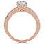 Round Diamond Solitaire with Accents Engagement Ring in Rose Gold (MVS0101-R)
