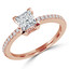 Princess Diamond Solitaire with Accents Engagement Ring in Rose Gold (MVS0102-R)