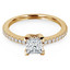 Princess Diamond Solitaire with Accents Engagement Ring in Yellow Gold (MVS0102-Y)