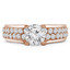 Round Diamond Two-Row Solitaire with Accents Engagement Ring in Rose Gold (MVS0105-R)