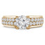 Round Diamond Two-Row Solitaire with Accents Engagement Ring in Yellow Gold (MVS0105-Y)
