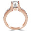 Princess Diamond Two-Row Solitaire with Accents Engagement Ring in Rose Gold (MVS0106-R)
