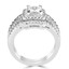 Princess Diamond Square Halo Engagement Ring and Wedding Band Set Ring in White Gold (MVS0111-W)