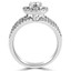 Round Diamond Split-Shank Round Halo Engagement Ring and Wedding Band Set Ring in White Gold (MVS0115-W)